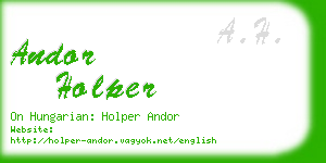 andor holper business card